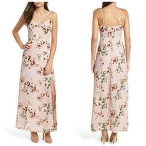Leith NWOT Pink Floral Cinch Maxi DressSize M